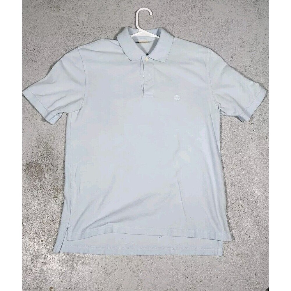 Brooks Brothers Polo Shirt Mens  Medium Blue Short Sleeve‎ 346 Collared Logo